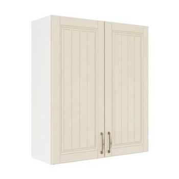 Шкаф верхний (премьер) ШВ 800Н Корпус: ЛДСП белый 16мм; фасад: фрезеровка Лондон, МДФ дуб крем 16мм