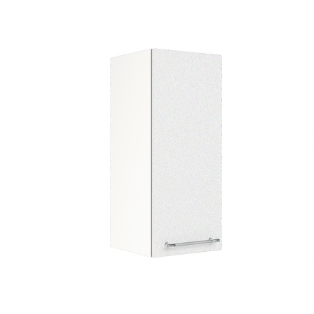 Шкаф верхний ШВ 300 Корпус: ЛДСП белый 16мм; фасад: фрезеровка Олива, МДФ металлик белый 16мм