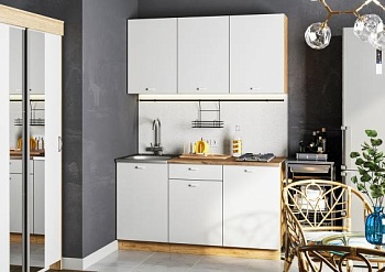 Кухня Дана 1,5 дуб крафт золотой/белый