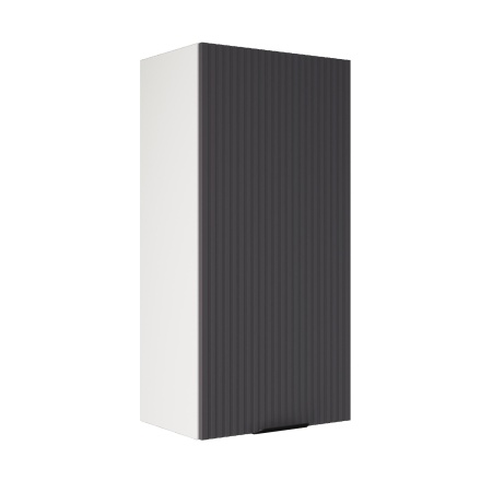 Шкаф верхний (премьер) ШВ 450Н Корпус: ЛДСП белый 16мм; фасад: фрезеровка Норд Line, МДФ софт смок 16 мм