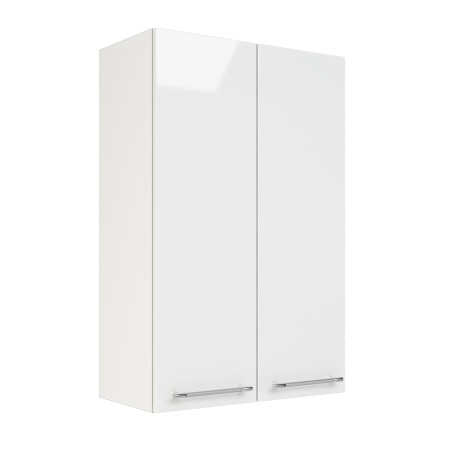 Шкаф верхний (премьер) ШВ 600Н Корпус: ЛДСП белый 16мм; фасад: фрезеровка Олива, МДФ глянец белый 16мм