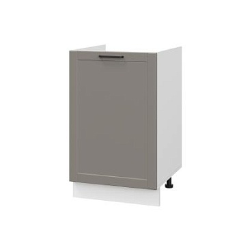 Шкаф нижний под мойку ШНМ 500 Корпус: ЛДСП белый 16мм; фасад: фрезеровка Диада, МДФ лофт кварц 16 мм
