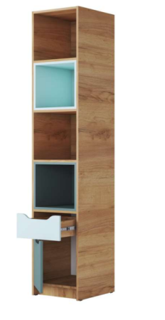 RICH Стеллаж СЖ-001 Дуб Крафт золотой / Мята / Сумеречный голубой