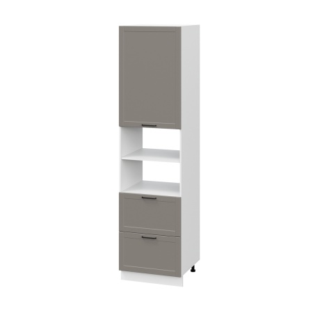 Пенал (премьер) ПД600Н-12Я Корпус: ЛДСП белый 16мм; фасад: фрезеровка Диада, МДФ лофт кварц 16 мм