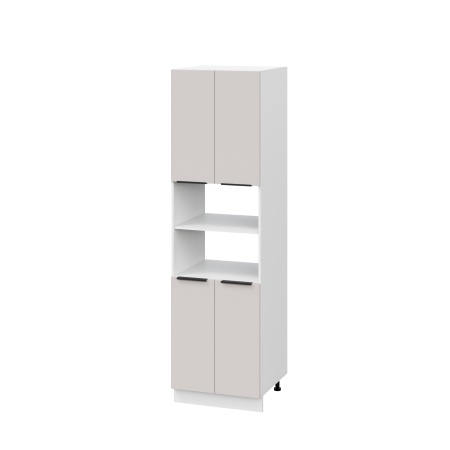 Пенал ПД600-22 Корпус: ЛДСП белый 16мм; фасад: фрезеровка Оливия, МДФ моно керамика 16 мм