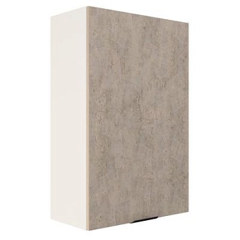 Шкаф верхний (премьер) ШВ 600Н-1 Корпус: ЛДСП белый 16мм; фасад: фрезеровка Норд, МДФ камень беж 16 мм