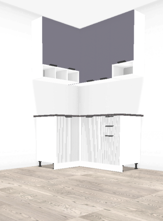 Кухня угловая Норд Премьер Софт смок / Софт Line пломбир 1,1 м* 1,4 м (9212)