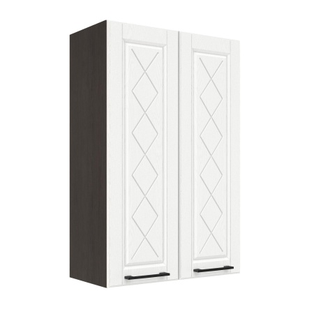 Шкаф верхний (премьер) ШВ 600Н Корпус: ЛДСП венге 16мм; фасад: фрезеровка Барселона, МДФ белое дерево 16мм