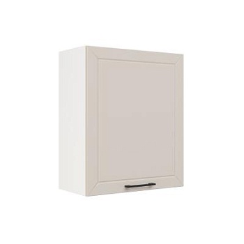 Шкаф верхний ШВ 600-1 Корпус: ЛДСП белый 16мм; фасад: фрезеровка Кельн, МДФ софт бланж 16мм