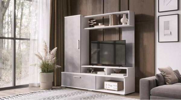 Гостиная Грейс Белый / Цемент светлый