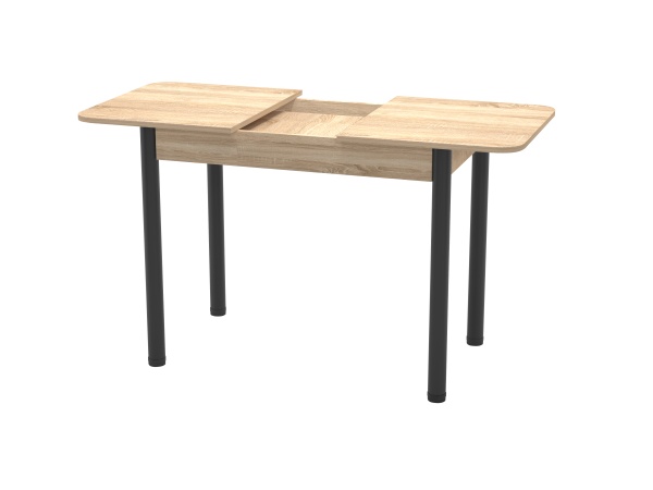 Стол Беседа раздвижной В1, ЛДСП (980*580*300) Дуб Вотан, КРОМКА: дуб вотан / черный/ЛДСП Дуб Вотан