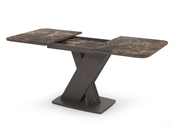 Стол Неаполь раздвижной В1, фотопечать (1100*700*400) Мрамор коричневый / венге / венге / венге