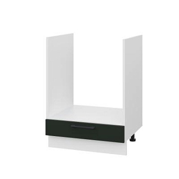 Шкаф нижний духовой ШНД 600 Корпус: ЛДСП белый 16мм; фасад: фрезеровка Кельн, МДФ софт пихтовый зеленый 16 мм