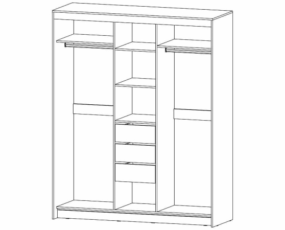 Шкаф-купе 3-х створчатый Ривьера Анкор светлый