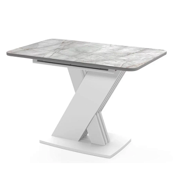 Стол Неаполь раздвижной В1, пластик (1100*700*400) Lemark 0435 / Белое/белый/белый