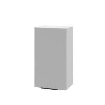 Шкаф верхний ШВ 400 Корпус: ЛДСП белый 16мм; фасад: фрезеровка Оливия, ЛДСП серый софт 16 мм