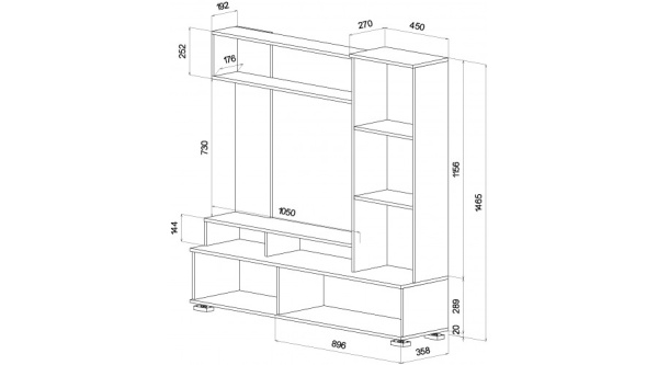 Гостиная Грейс Белый / Цемент светлый