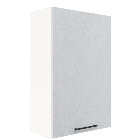 Шкаф верхний (премьер) ШВ 600Н-1 Корпус: ЛДСП белый 16мм; фасад: фрезеровка Нувель, МДФ бетон белый 16мм