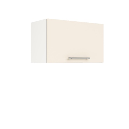 Шкаф верхний горизонтальный ШВГ 600 Корпус: ЛДСП белый 16мм; фасад: фрезеровка Олива, МДФ глянец ваниль 16мм