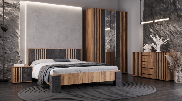 Марракеш Тумба прикроватная Дуб вотан / Цемент темный Марракеш Тумба прикроватная Дуб вотан / Цемент темный