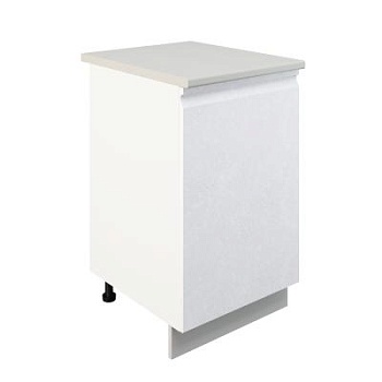 Шкаф нижний ШН 500 Корпус: ЛДСП белый 16мм; фасад: фрезеровка Бруклин, МДФ бетон белый 16мм Шкаф нижний ШН 500 Корпус: ЛДСП белый 16мм; фасад: фрезеровка Бруклин, МДФ бетон белый 16мм