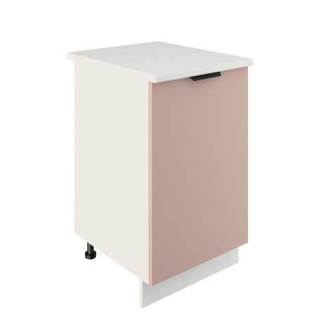 Шкаф нижний ШН 500 Корпус: ЛДСП белый 16мм; фасад: фрезеровка Норд, МДФ софт какао 16 мм