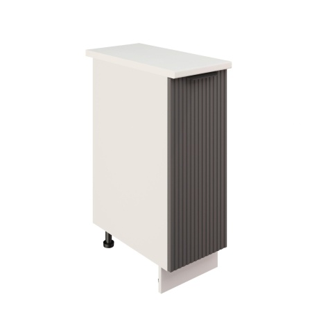 Шкаф нижний ШН 300 Корпус: ЛДСП белый 16мм; фасад: фрезеровка Норд Line, МДФ софт маренго 16 мм