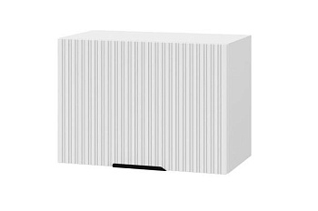 Шкаф верхний горизонтальный ШВГ 500 Корпус: ЛДСП белый 16мм; фасад: фрезеровка Норд Line, МДФ софт пломбир 16 мм