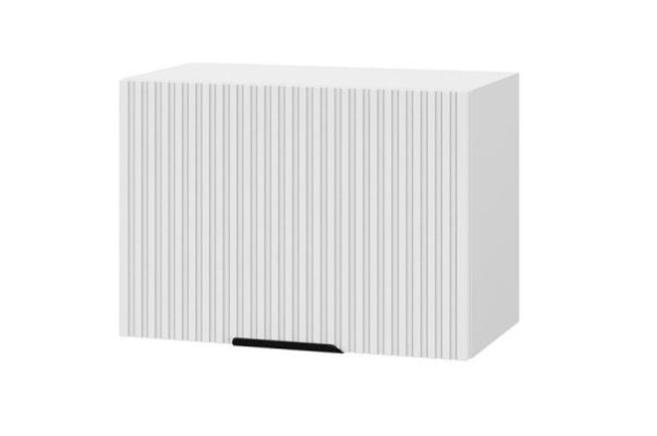 Шкаф верхний горизонтальный ШВГ 500 Корпус: ЛДСП белый 16мм; фасад: фрезеровка Норд Line, МДФ софт пломбир 16 мм