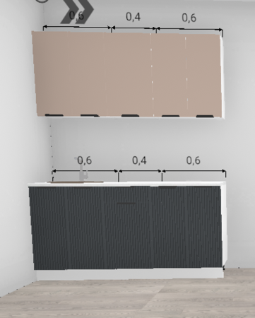 Кухня Норд Line Софт смок / Софт латте (верх) 1,6 м (5791)