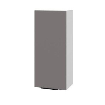 Шкаф верхний (премьер) ШВ 400Н Корпус: ЛДСП белый 16мм; фасад: фрезеровка Оливия, МДФ моно брауни 16 мм