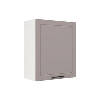 Шкаф верхний ШВ 600-1 Корпус: ЛДСП белый 16мм; фасад: фрезеровка Кельн, МДФ софт тоффи 16мм