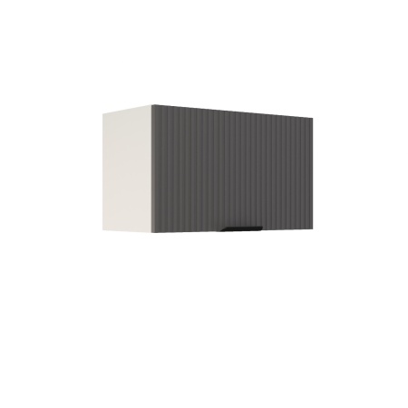 Шкаф верхний горизонтальный ШВГ 600 Корпус: ЛДСП белый 16мм; фасад: фрезеровка Норд Line, МДФ софт маренго 16 мм