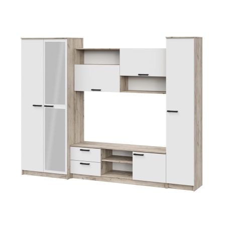 гостиная Марта-12 дуб крафт серый/белый