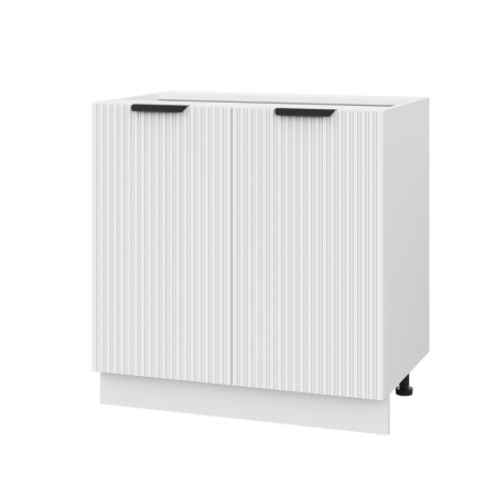 Шкаф нижний ШН 800 Корпус: ЛДСП белый 16мм; фасад: фрезеровка Норд Line, МДФ софт пломбир 16 мм