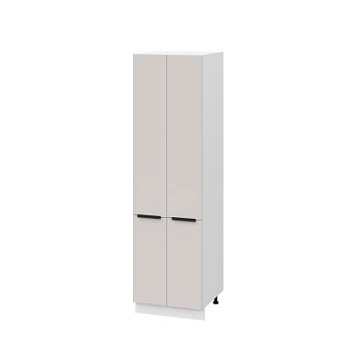 Пенал П600-22 Корпус: ЛДСП белый 16мм; фасад: фрезеровка Оливия, МДФ моно керамика 16 мм