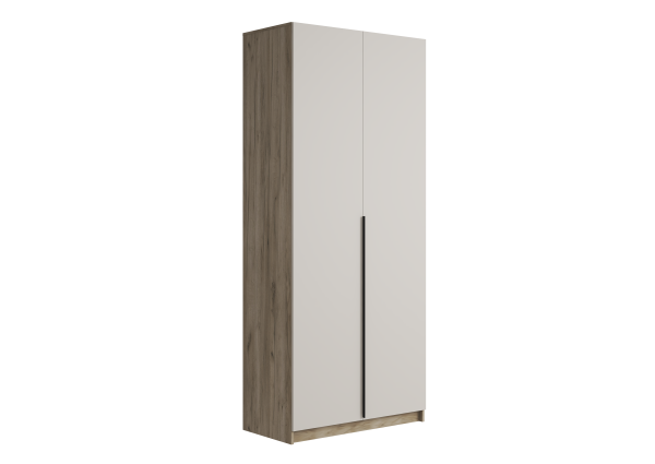 БОХО Шкаф ШК-002 (Шкаф комбинированный, 2-ств.) Дуб крафт серый / Кашемир