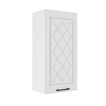 Шкаф верхний (премьер) ШВ 450Н Корпус: ЛДСП белый 16мм; фасад: фрезеровка Барселона, МДФ белое дерево 16мм