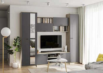 гостиная Герда дуб крафт серый/серый графит