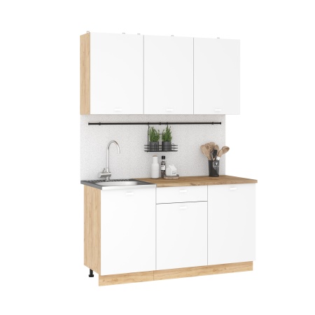 Кухня Дана 1,5 дуб крафт золотой/белый