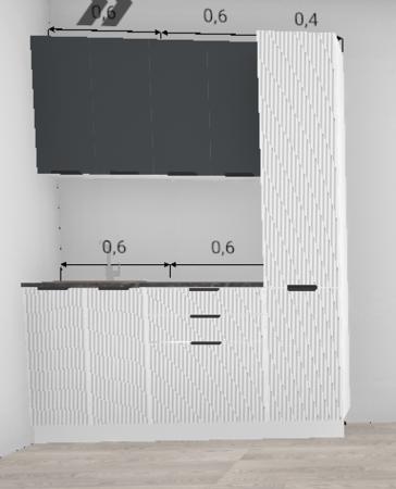 Кухня Норд Line даймонд / Софт смок 1,2 м + пенал 400 (4599)