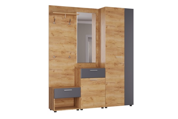 Модульная прихожая Сафари Дуб Крафт золотой / Графит Софт