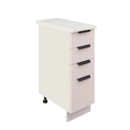 Шкаф нижний с ящиками ШНЯ 300 Корпус: ЛДСП белый 16мм; фасад: фрезеровка Норд Line, МДФ софт пломбир 16 мм Шкаф нижний с ящиками ШНЯ 300 Корпус: ЛДСП белый 16мм; фасад: фрезеровка Норд Line, МДФ софт пломбир 16 мм