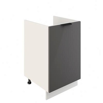 Шкаф нижний под мойку ШНМ 500 Корпус: ЛДСП белый 16мм; фасад: фрезеровка Норд, МДФ софт смок 16 мм