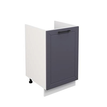 Шкаф нижний под мойку ШНМ 500 Корпус: ЛДСП белый 16мм; фасад: фрезеровка Кельн, МДФ софт смок 16мм