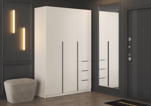 ВЕНТУРО Шкаф ШК-002 (3-ств, с ящиками) Корпус - Кашемир 2,75