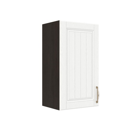 Шкаф верхний ШВ 400 Корпус: ЛДСП венге 16мм; фасад: фрезеровка Лондон, МДФ дуб белый 16мм