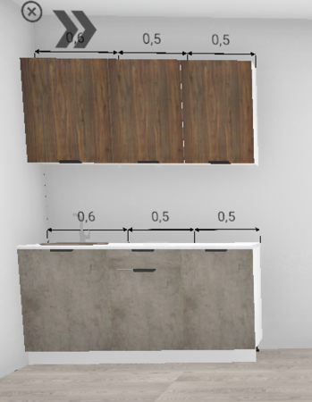 Кухня Норд Орех канадский / Камень беж (низ) 1,6 м (3150)