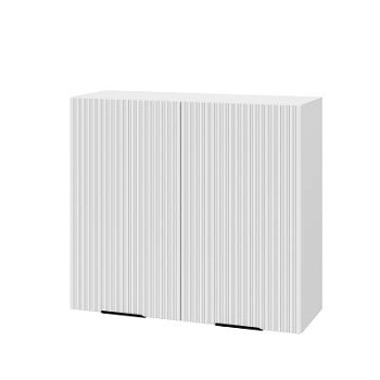 Шкаф верхний ШВ 800 Корпус: ЛДСП белый 16мм; фасад: фрезеровка Норд Line, МДФ софт пломбир 16 мм