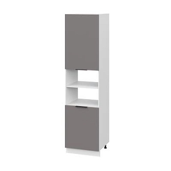 Пенал (премьер) ПД600Н-11 Корпус: ЛДСП белый 16мм; фасад: фрезеровка Оливия, МДФ моно брауни 16 мм